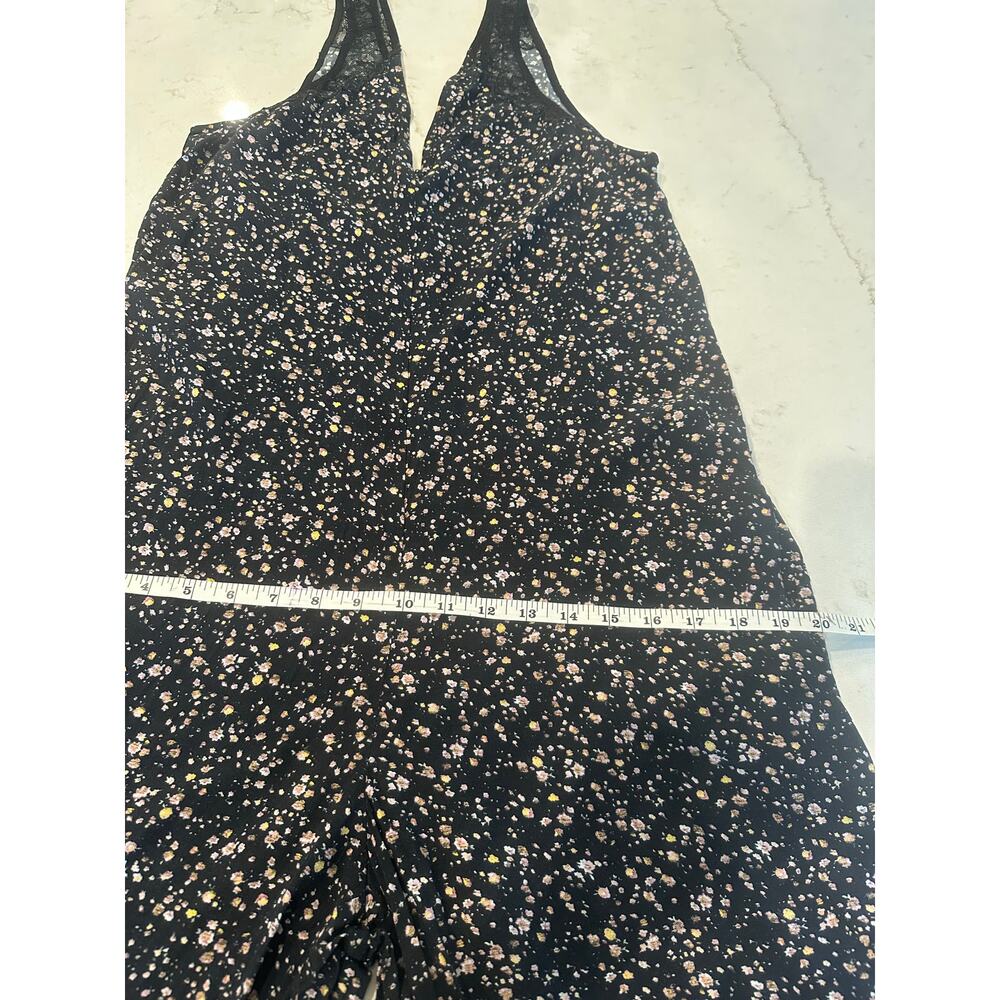 AllSaints Cate Pepper Jumpsuit Women’s Medium Black Floral Wide Leg Boho - Picture 9 of 16
